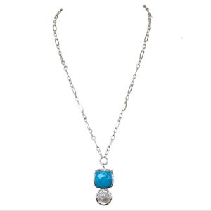 Elle Sterling Silver Turquoise Mother Of Pearl Necklace